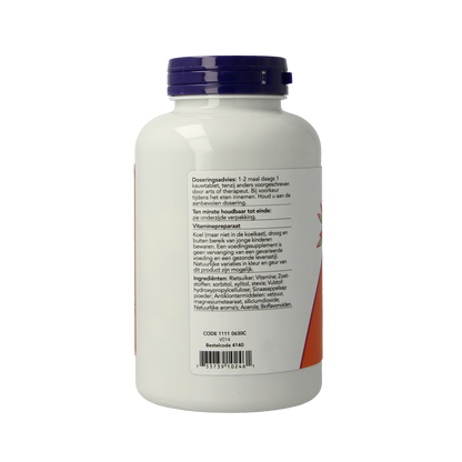 NOW C-500 kauwtabletten sinaasappelsmaak 100.00 Kauwtabletten