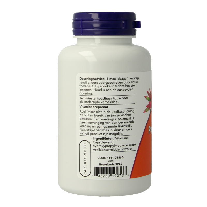 NOW Pantotheenzuur 500mg (B5) 100 Capsules