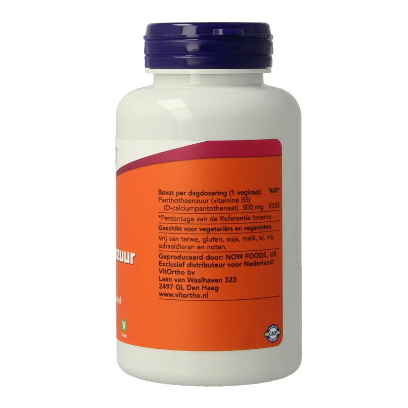 NOW Pantotheenzuur 500mg (B5) 100 Capsules