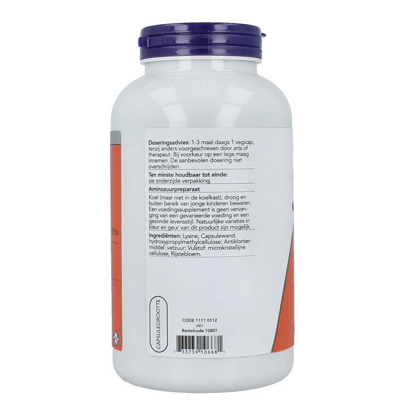 VitOrtho L-Lysine 500mg 250 Vegetarische capsules