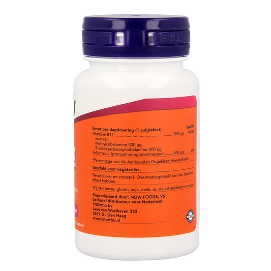 NOW Vitamine B12 actief 100.00 Zuigtabletten