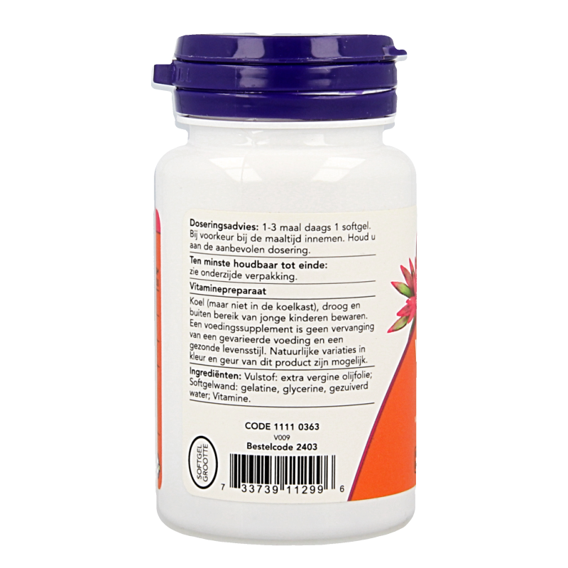 NOW Vitamine D3 1000IE 90 Softgels