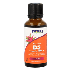 NOW Vitamine D3 druppels 1000IE 30.00 Milliliter