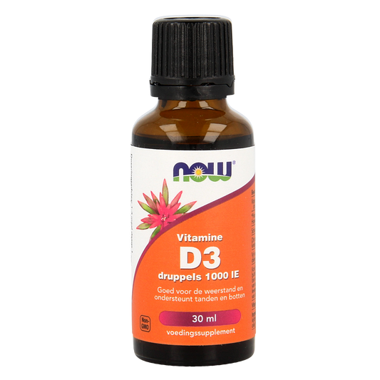 NOW Vitamine D3 druppels 1000IE 30.00 Milliliter