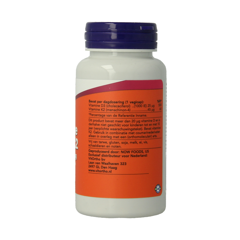 NOW Vitamine D3 1000IE & Vitamine K2 120 Vegetarische capsules