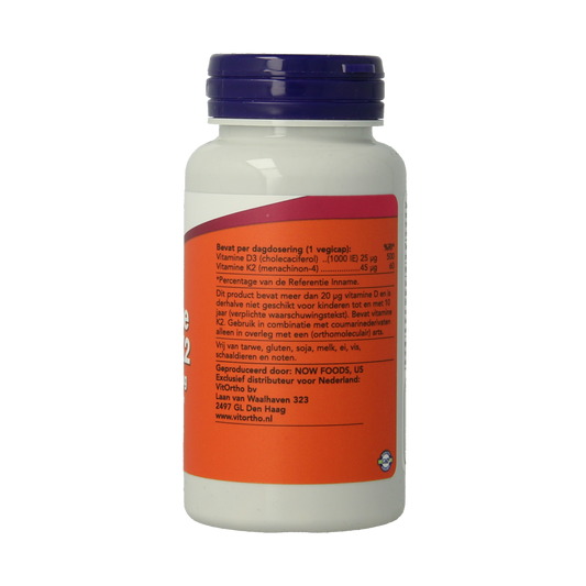 NOW Vitamine D3 1000IE & Vitamine K2 120.00 Vegetarische capsules