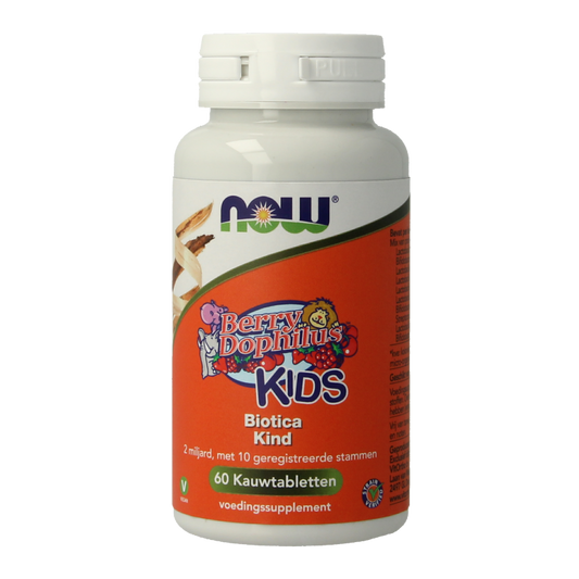 NOW Berry Dophilus™ Kids biotica kind 60 Kauwtabletten