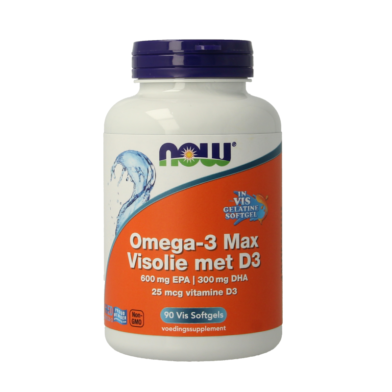NOW Omega 3 max visolie D3 EPA DHA 90 Softgels