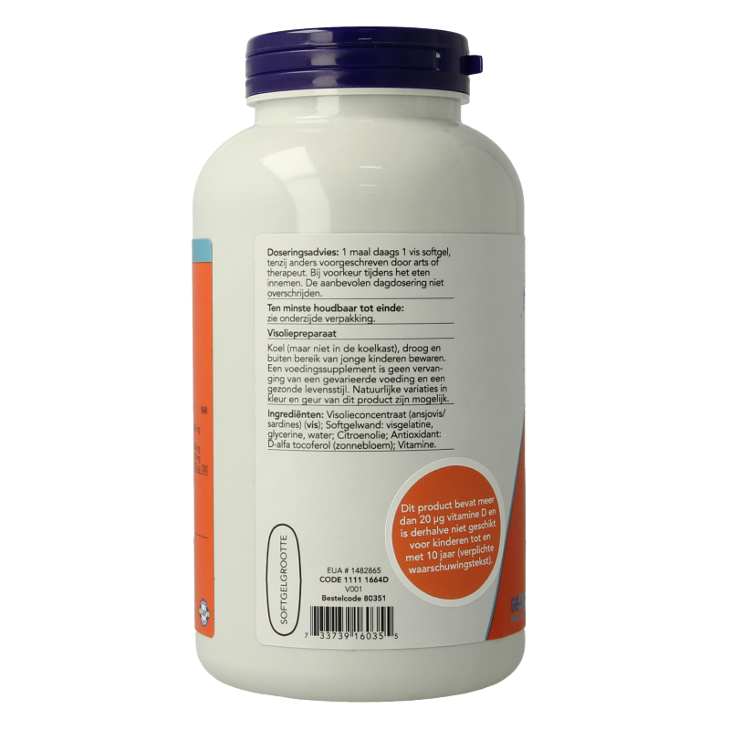 NOW Omega 3 max visolie D3 EPA DHA 180 Softgels