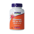 NOW Vitamine D3 en K2 - 1000 IE 45 mcg 180.00 Vegetarische capsules