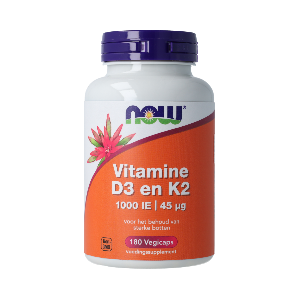 NOW Vitamine D3 en K2 - 1000 IE 45 mcg 180.00 Vegetarische capsules