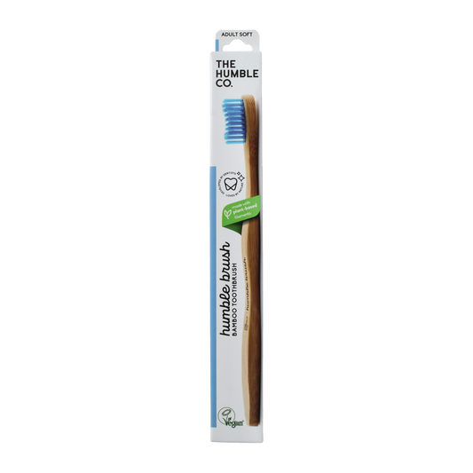 The Humble Co Tandenborstel bamboe adult blauw brush soft 1.00 Stuks