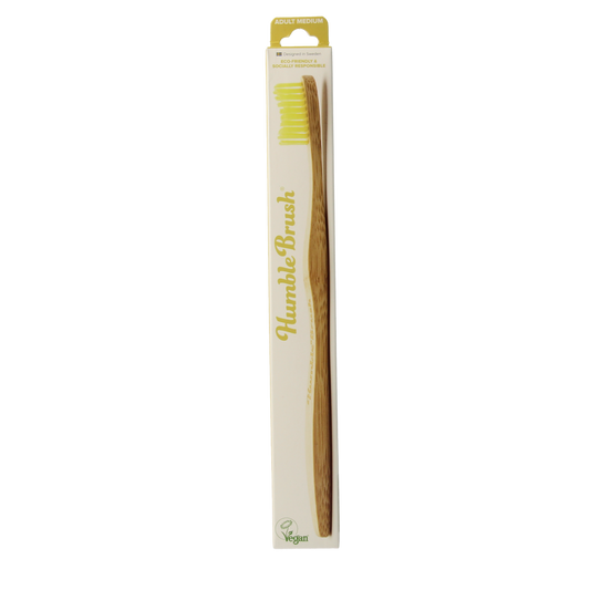 The Humble Co Tandenborstel bamboe medium geel 1.00 Stuks