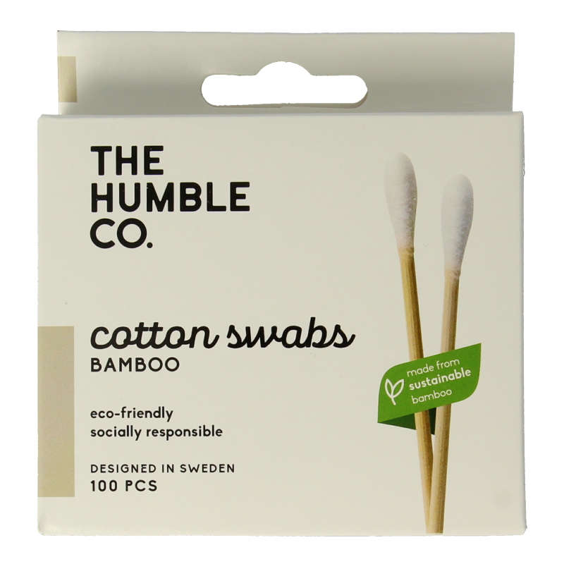 The Humble Co Wattenstaafjes bamboe wit 100 Stuks