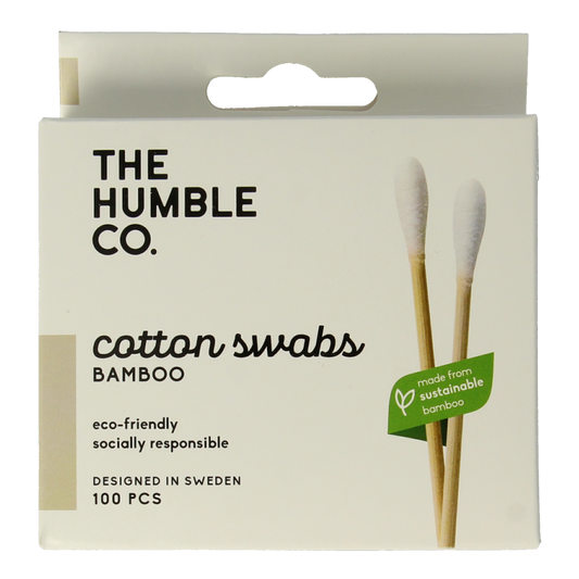 The Humble Co Wattenstaafjes bamboe wit 100 Stuks