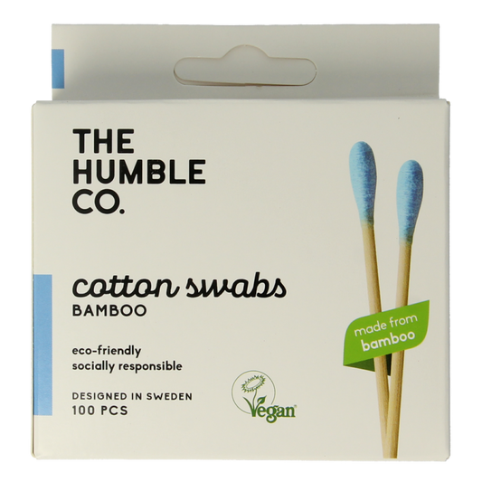 The Humble Co Wattenstaafjes bamboe blauw 100 Stuks