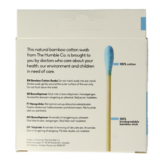 The Humble Co Wattenstaafjes bamboe blauw 100 Stuks