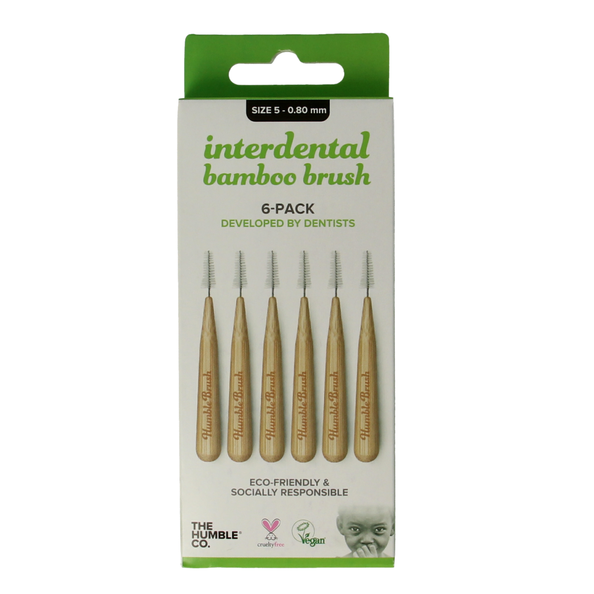 The Humble Co Interdental borstel 0.80 mm groen 6.00 Stuks