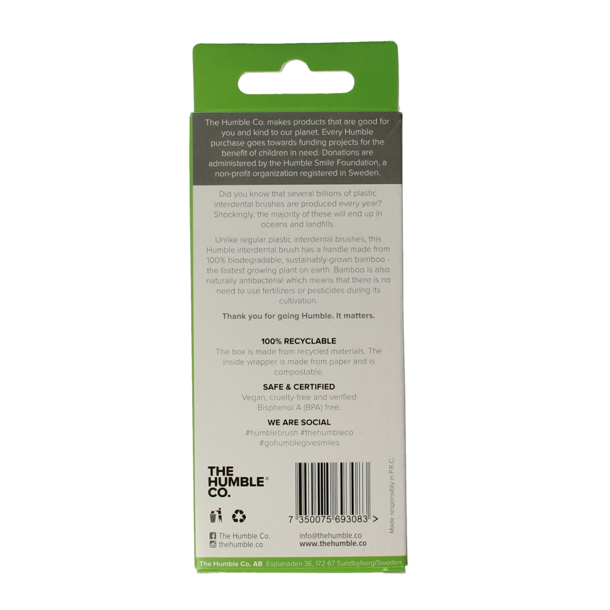 The Humble Co Interdental borstel 0.80 mm groen 6.00 Stuks