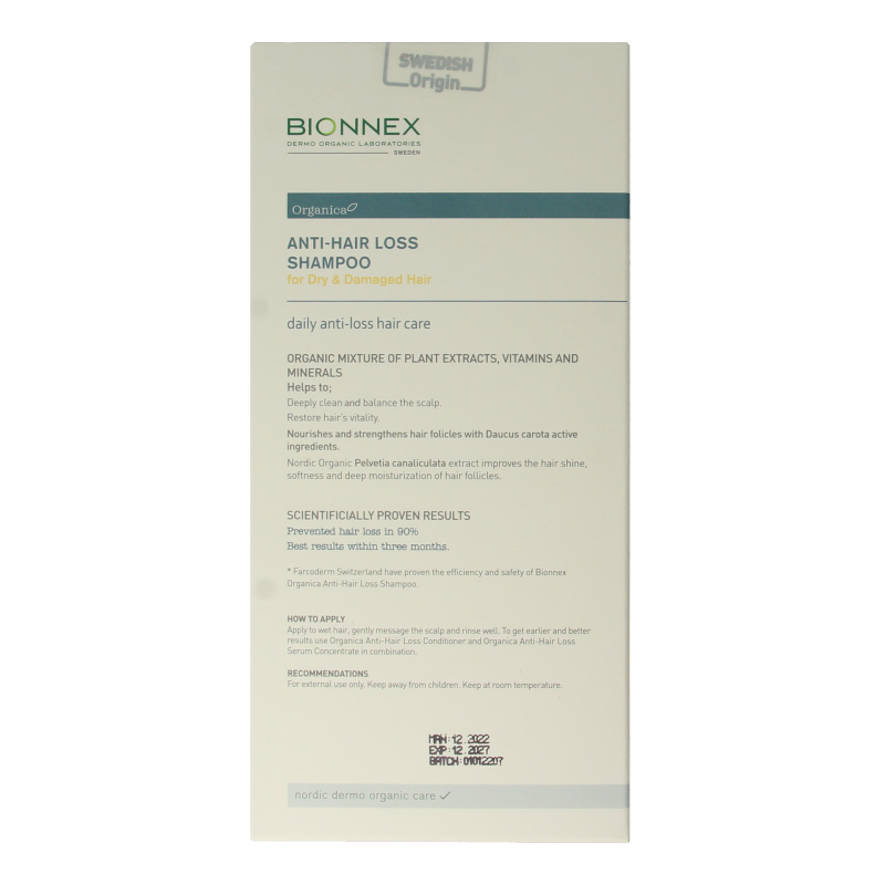 Bionnex Shampoo anti hair loss 300 Milliliter