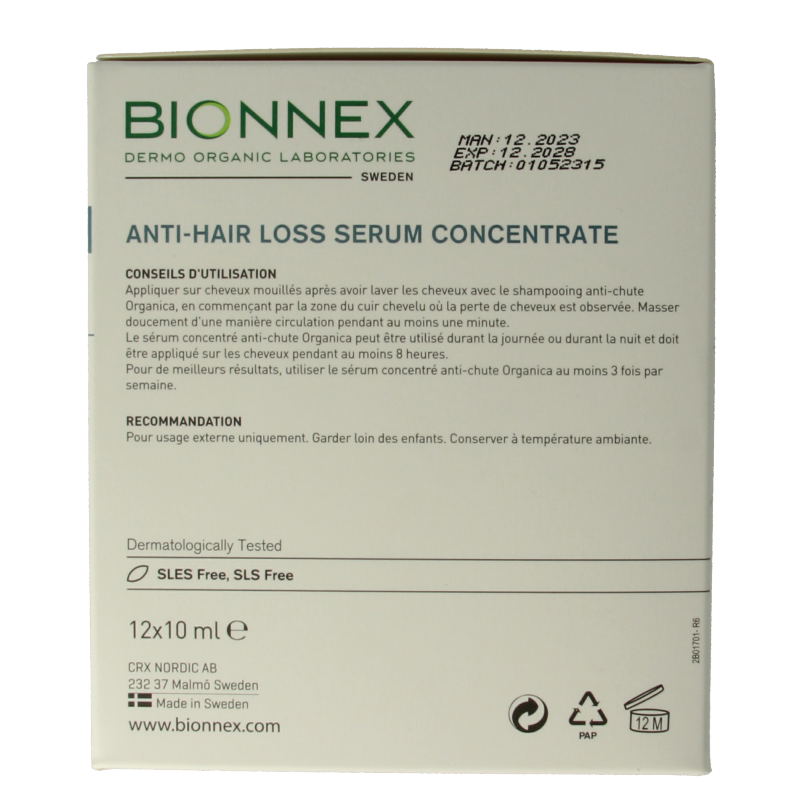Bionnex Organica anti hair loss serum 12x10ml 1 Set