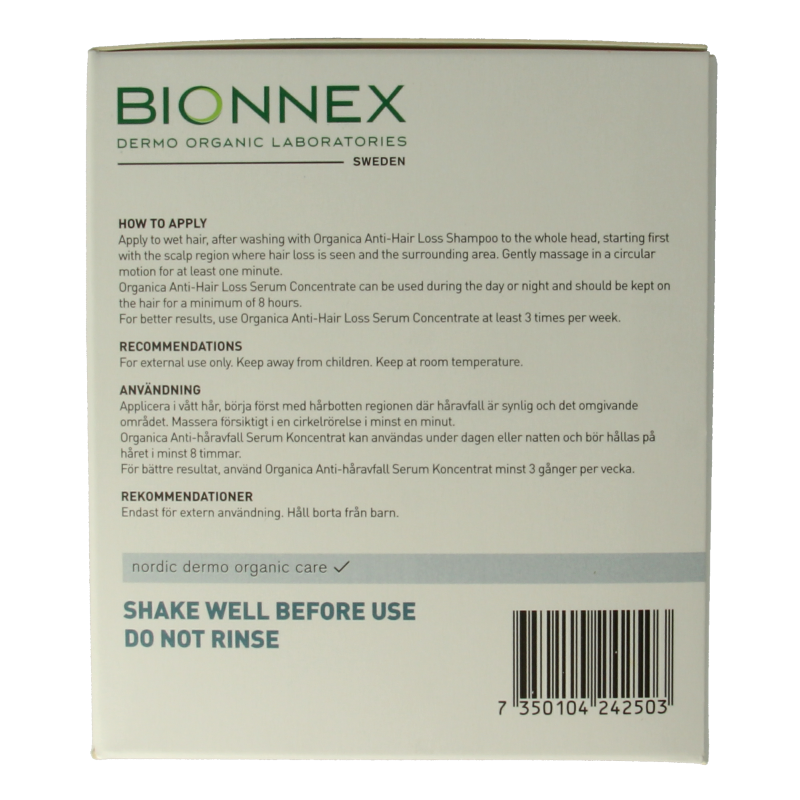 Bionnex Organica anti hair loss serum 12x10ml 1 Set