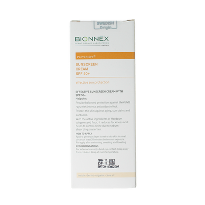 Bionnex Preventiva sunscreen SPF50+ cream 50.00 Milliliter