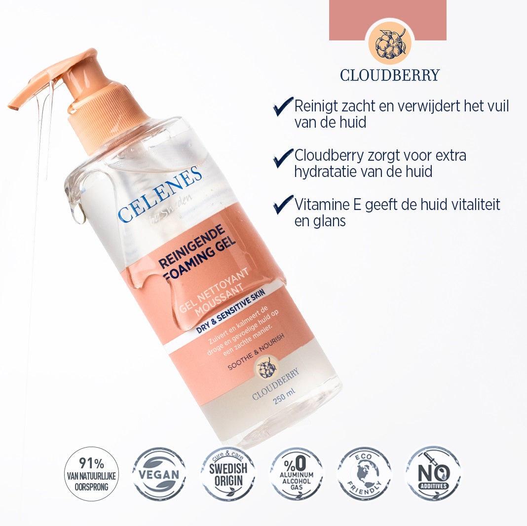 Celenes Cloudberry cleansing foaming gel 250 Milliliter