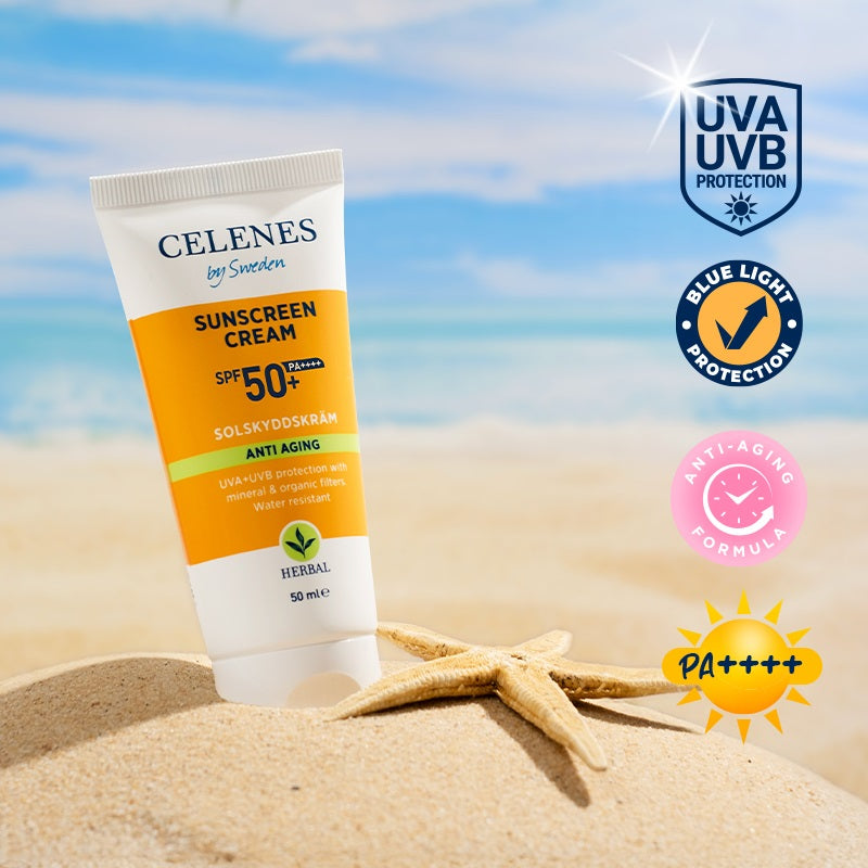 Celenes Herbal sunscreen cream anti-aging SPF50+ 50 Milliliter