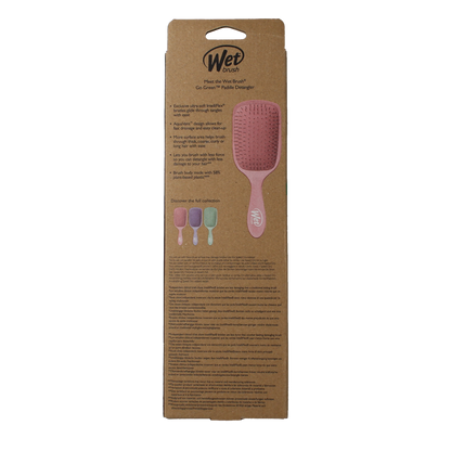Wet Brush Go green paddle detangler pink 1.00 Stuks