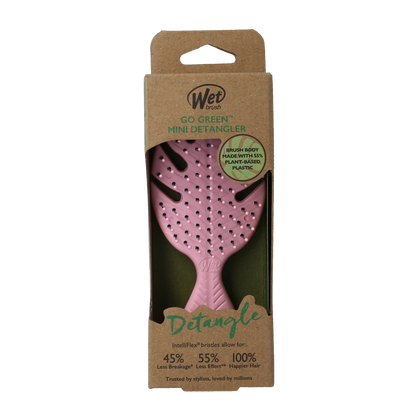 Wet Brush Go green detangler pink mini 1.00 Stuks