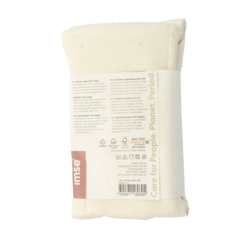 Imsevimse Maandverband wasbaar naturel nacht 3 Stuks