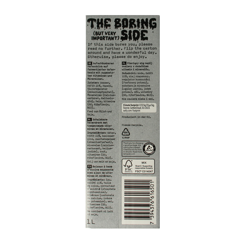 Oatly Haver barista editie 1 Liter