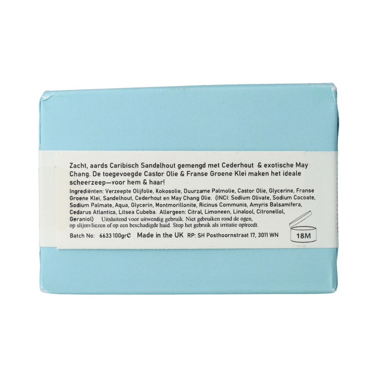 Blokzeep Shaving bar sandelhout & May Chang 100.00 Gram