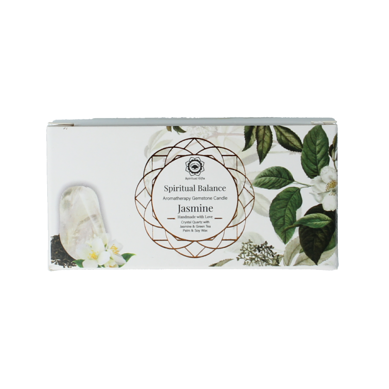 Green Tree Geurkaars edelsteen spiritueel balans jasmijn 70 Gram