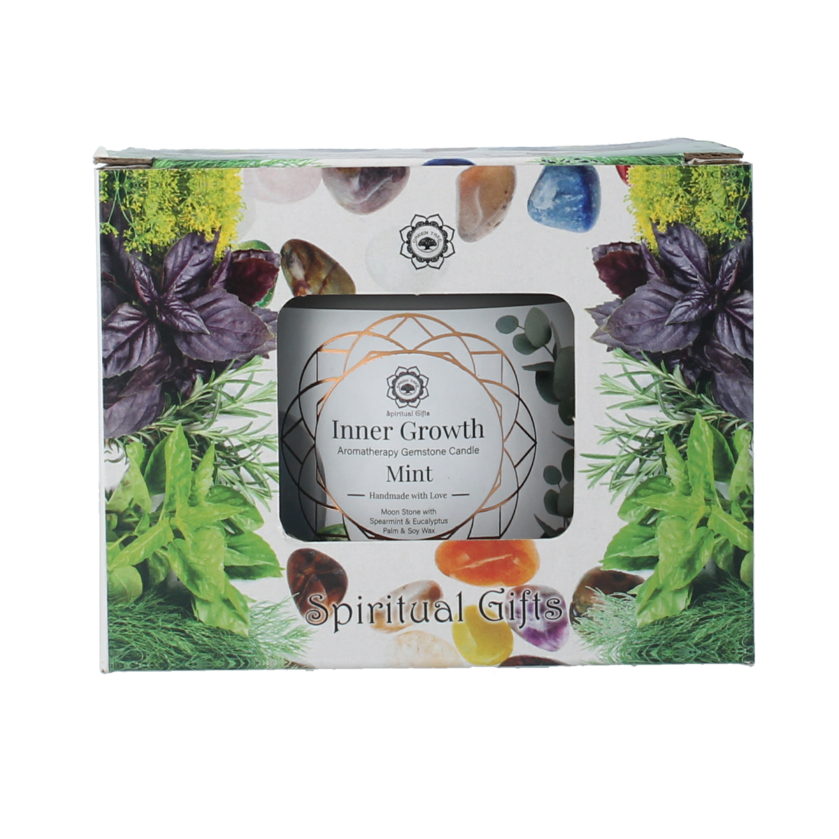 Green Tree Gemstone candle inner growth mint 256.00 Gram