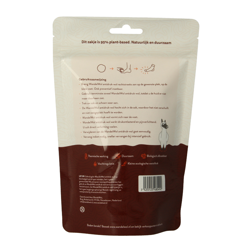 Wandelwol Antidruk-wol lanolinevrij 20 Gram