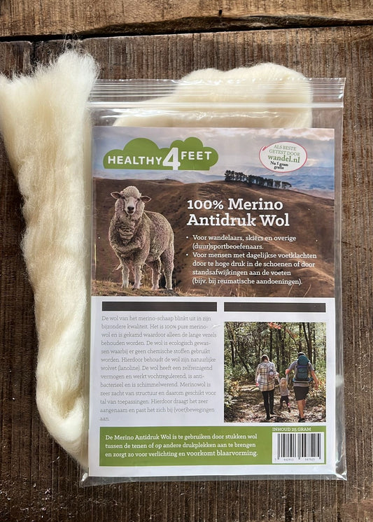 Healthy4Feet Wandel 100% Merino antidruk wol 15 + 5 gram 20 Gram