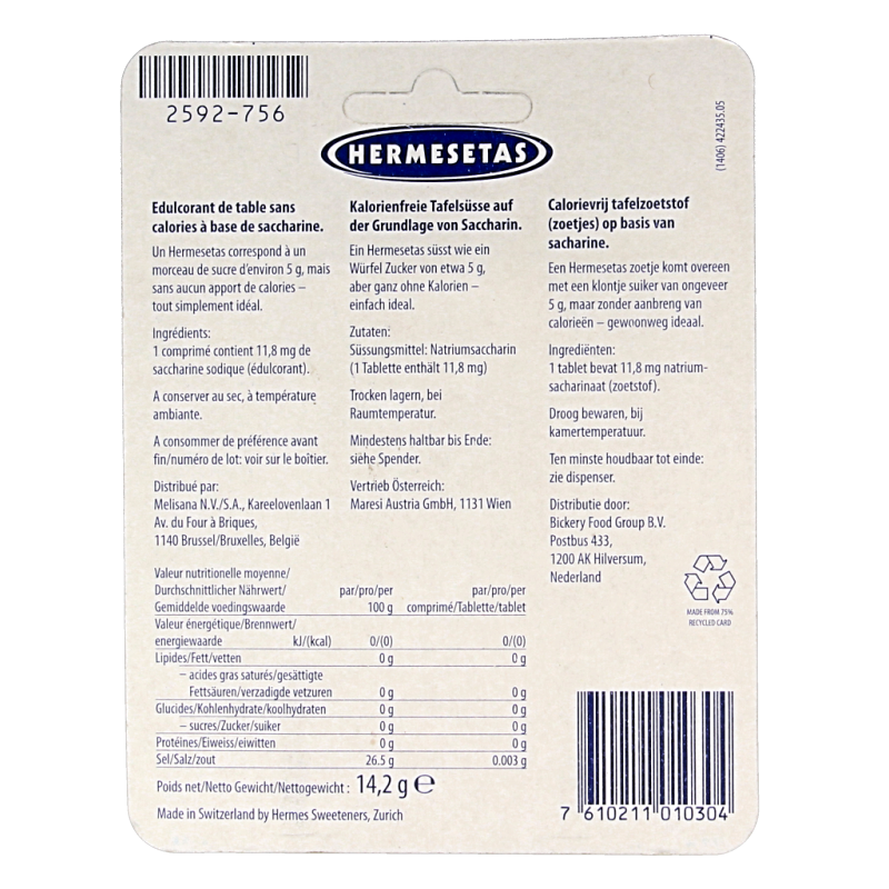 Hermesetas Zoetjes 1200 Tabletten