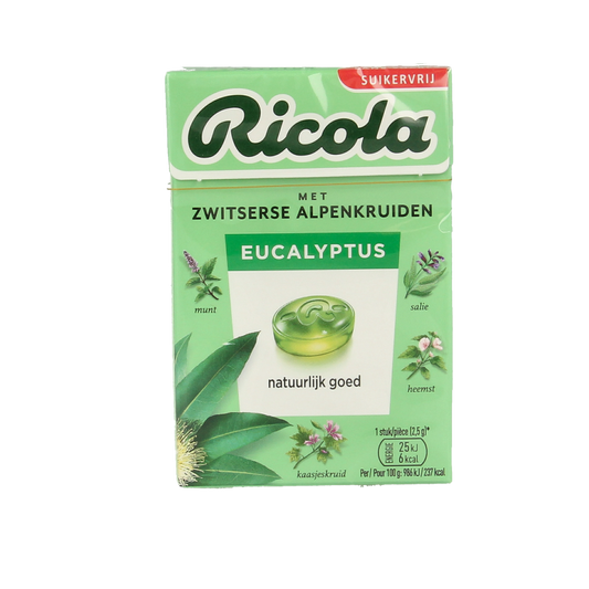 Ricola Eucalyptus suikervrij 50 Gram