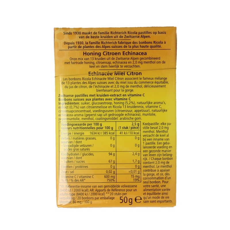 Ricola Honey lemon echinacea 50 Gram