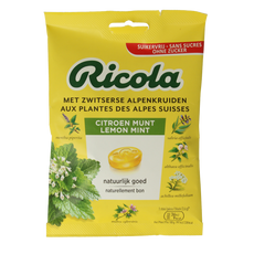 Ricola Citroen munt suikervrij 75.00 Gram