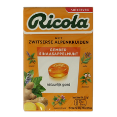 Ricola Gember sinaasappelmunt suikervrij 50.00 Gram