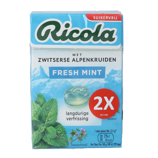 Ricola Fresh mint suikervrij duo pack 100.00 Gram