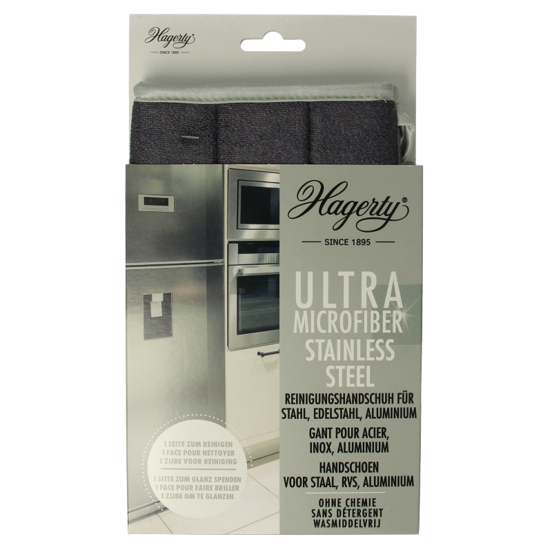 Hagerty Microfiber gloves stainless steel 1 Stuks