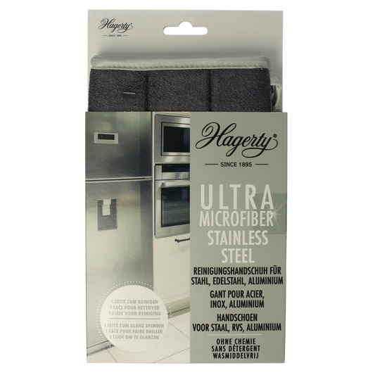 Hagerty Microfiber gloves stainless steel 1 Stuks