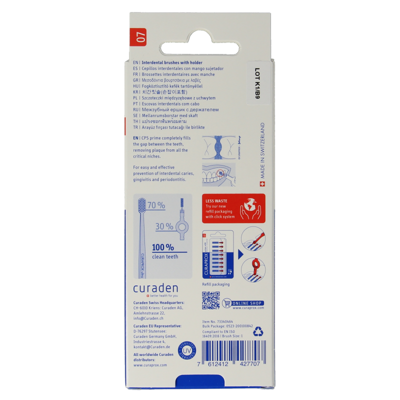 Curaprox Prime start rager 07 rood 2.5 mm 5 Stuks