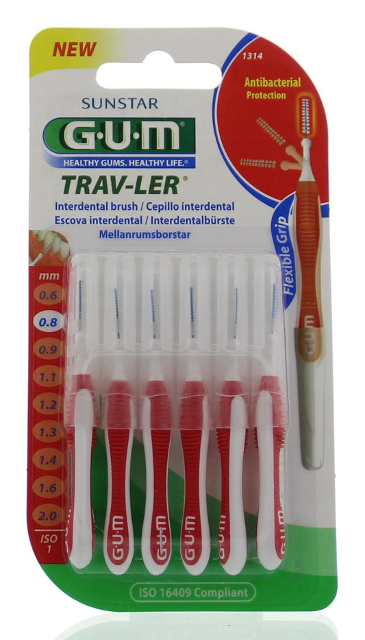 GUM Trav-ler rager 0.8 mm (rood) 6 Stuks