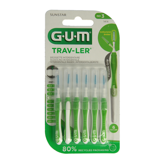GUM Trav-ler rager 1.1 mm (groen) 6 Stuks