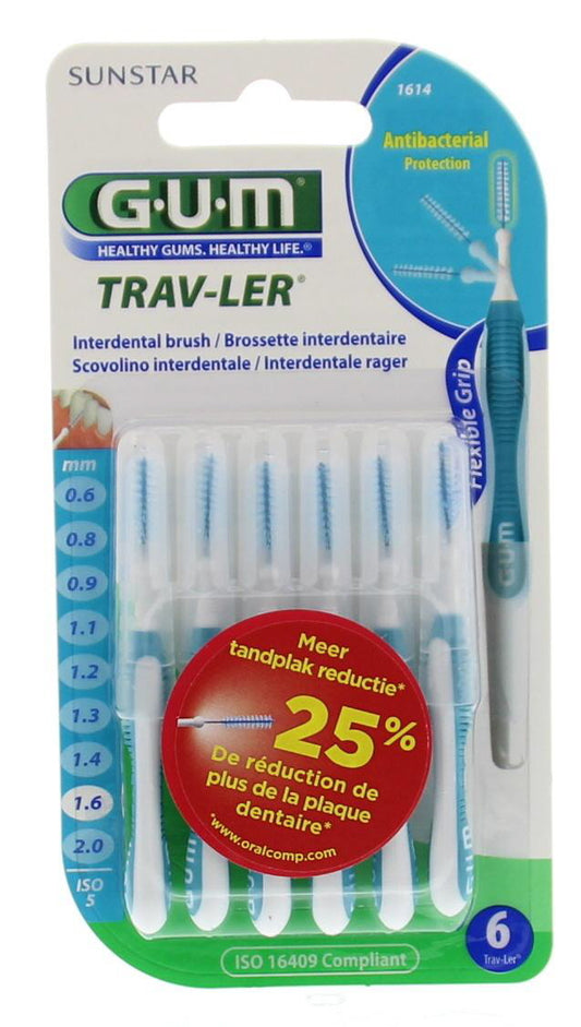 GUM Trav-ler rager 1.6 mm (blauw) 6 Stuks